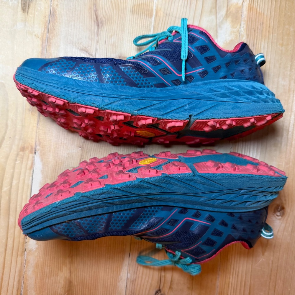 Hoka One One Speedgoat 2 Trail Running Shoes Blue Pink Womens 8.5 1016791 - Picture 4 of 7